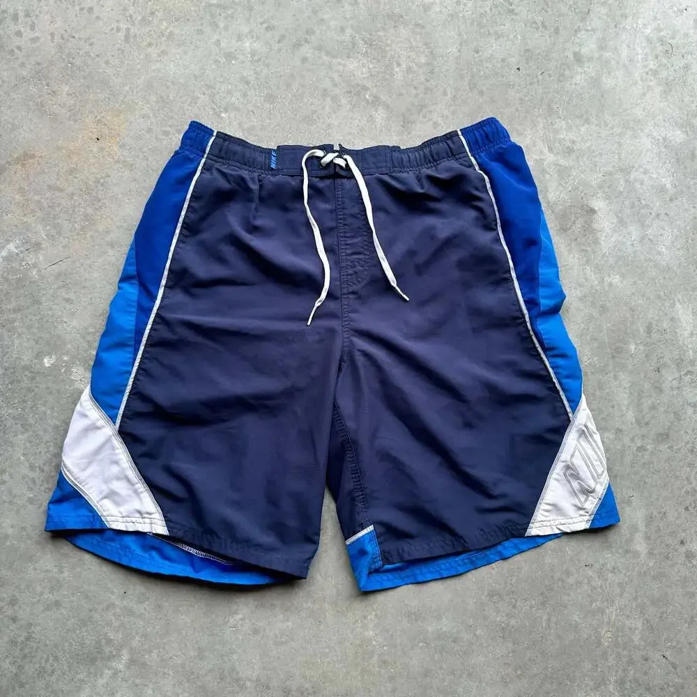 Vintage Y2K Nike Blue/White Board Shorts - Large